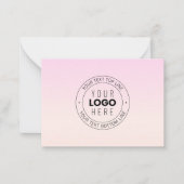 Ihr hochgeladenes Logo | Editierbarer Circle Text Mitteilungskarte (Vorderseite)