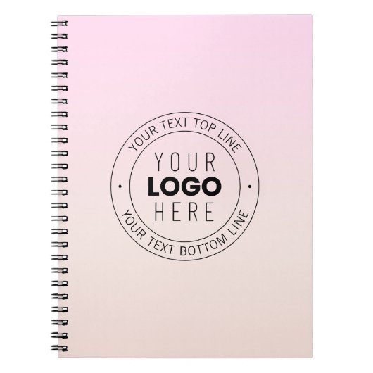 Ihr hochgeladenes Logo | Editierbarer Circle Text Notizblock (Vorderseite)