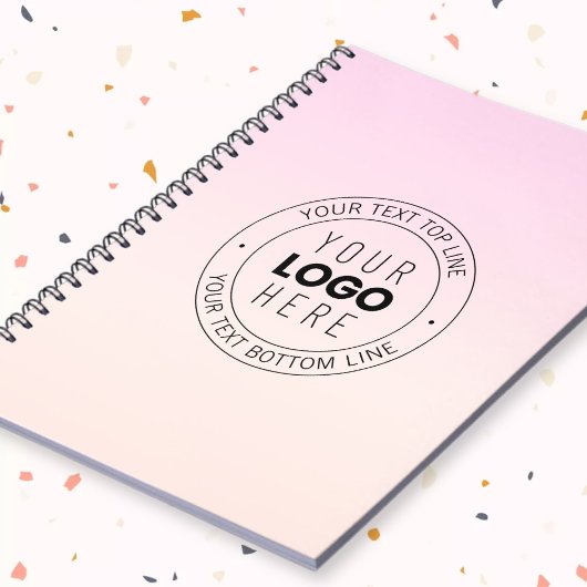 Ihr hochgeladenes Logo | Editierbarer Circle Text Notizblock