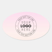 Ihr hochgeladenes Logo | Editierbarer Circle Text Ovaler Aufkleber (Vorderseite)