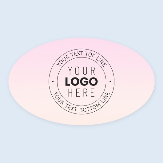 Ihr hochgeladenes Logo | Editierbarer Circle Text Ovaler Aufkleber