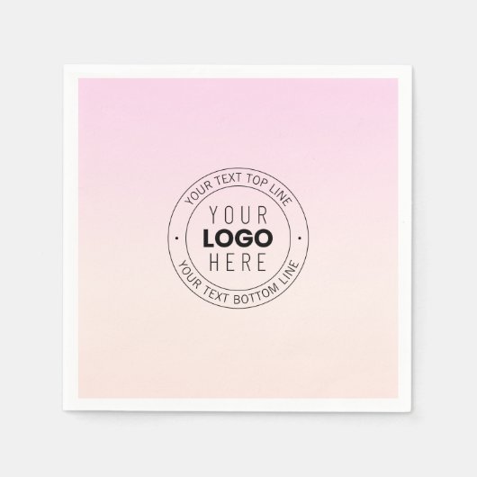 Ihr hochgeladenes Logo | Editierbarer Circle Text Serviette (Vorderseite)