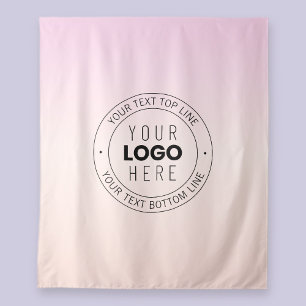 Ihr hochgeladenes Logo Editierbarer Circle Text Wandteppich