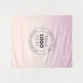 Ihr hochgeladenes Logo | Editierbarer Circle Text Wandteppich (Vorderseite (Horizontal))