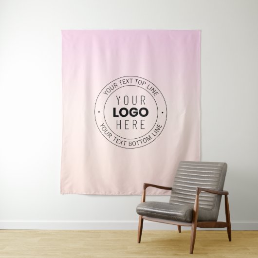 Ihr hochgeladenes Logo | Editierbarer Circle Text Wandteppich (Beispiel)