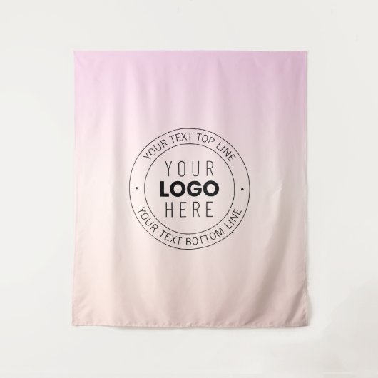 Ihr hochgeladenes Logo | Editierbarer Circle Text Wandteppich (Vorderseite)