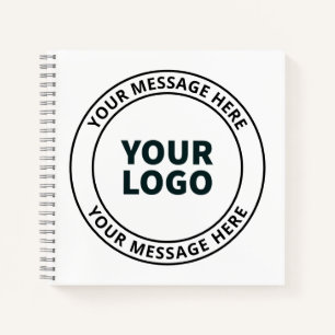 Ihr hochgeladenes Logo + editierbarer kreisförmige Notizblock