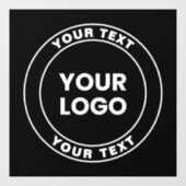 Ihr Hochgeladenes Logo + Fetter Kreistext Fensteraufkleber (Blatt)