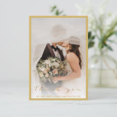 Ihr Hochzeitsgarantie, Foto, Goldschrift und Grenz Dankeskarte (Stehend Vorderseite)