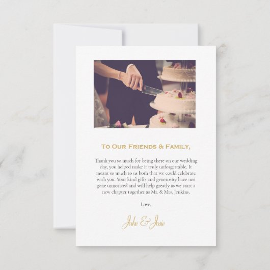 Ihr Hochzeitsgrat Foto romantisch Dankeschön Karte (Rückseite)