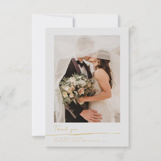 Ihr Hochzeitssegment Foto Gold-Script danke Ihnen (Vorderseite)