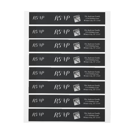 Ihr Hochzeitsstift UAWG Black Rundum-Adressaufkleber (Bogen)