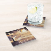 Ihr Hochzeitsstipendium Foto Glasuntersetzer (Schrägansicht)