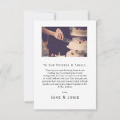 Ihr Hochzeitstundengedächtnis, danke Foto (Rückseite)