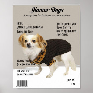 Ihr Hund auf einem Magazin Cover "Glamour Hunde" Poster