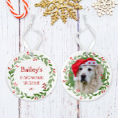 Ihr Hund Foto Aquarellkranz 1. Weihnachten Ornament