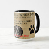 Ihr Hund Foto in Paws 1860 Legal Document Funny Tasse (VorderseiteRechts)