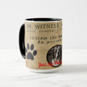 Ihr Hund Foto in Paws 1860 Legal Document Funny Tasse (Vorderseite Links)