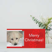 Ihr Hund Foto Snowflake Weihnachtskarte Feiertagskarte (Stehend Vorderseite)