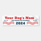 Ihr Hund für Präsident 2024 Funny Patriotic Autoaufkleber (Vorne)