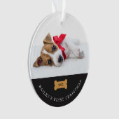Ihr Hund ist das erste Weihnachten | Kohle mit Fot Ornament (Vorderseite)