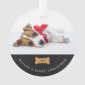 Ihr Hund ist das erste Weihnachten | Kohle mit Fot Ornament (Vorderseite)