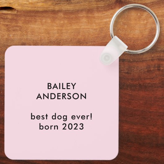 Ihr Hund oder Cat-Foto | Liebe mit Paw Print Schlüsselanhänger (Rückseite)