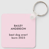 Ihr Hund oder Cat-Foto | Liebe mit Paw Print Schlüsselanhänger (Rückseite)