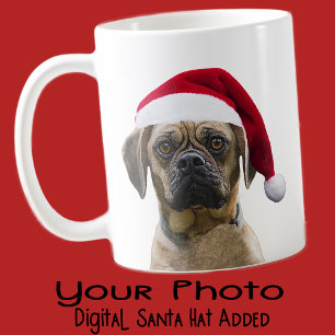 Ihr Hund Weihnachtsmannmütze Foto benutzerdefinier Tasse