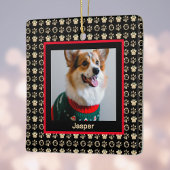 Ihr Hunde-Foto mit Golddrucken auf schwarz Keramikornament