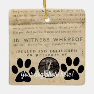 Ihr Hunde-Foto n Pfoten 1860 Lustiges Rechtsdokume Keramikornament