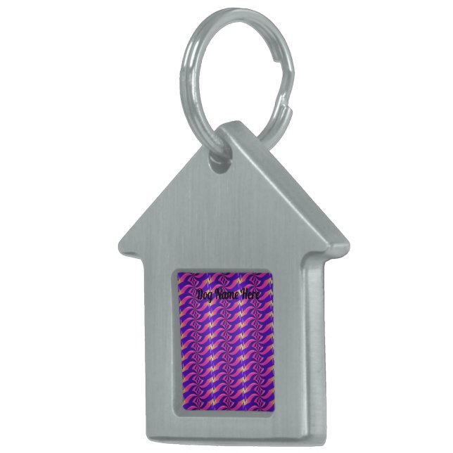 Ihr Hundename Text mit Gerahmtem Hund oder Katzen- Tiermarke (Vorderseite rechts)