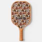 Ihr Hundewelpe, kundenspezifisches Foto Monogram Pickleball Schläger (Vorderseite)