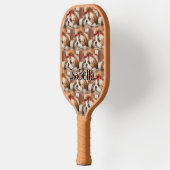 Ihr Hundewelpe, kundenspezifisches Foto Monogram Pickleball Schläger (Links)