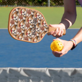 Ihr Hundewelpe, kundenspezifisches Foto Monogram Pickleball Schläger
