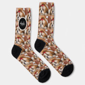 Ihr Hundewelpe, kundenspezifisches Foto Monogram Socken (Rechts)