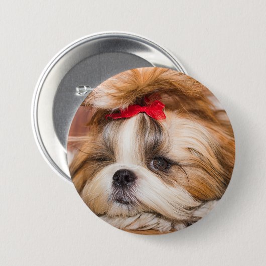 Ihr Hundewelpen-Foto Button (Vorne & Hinten)