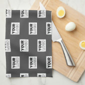 Ihr Image-Design oder Ihr Business-Logo | Grau Geschirrtuch (Viertel Falte)