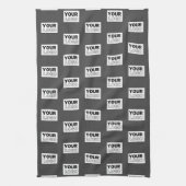 Ihr Image-Design oder Ihr Business-Logo | Grau Geschirrtuch (Vertikal)