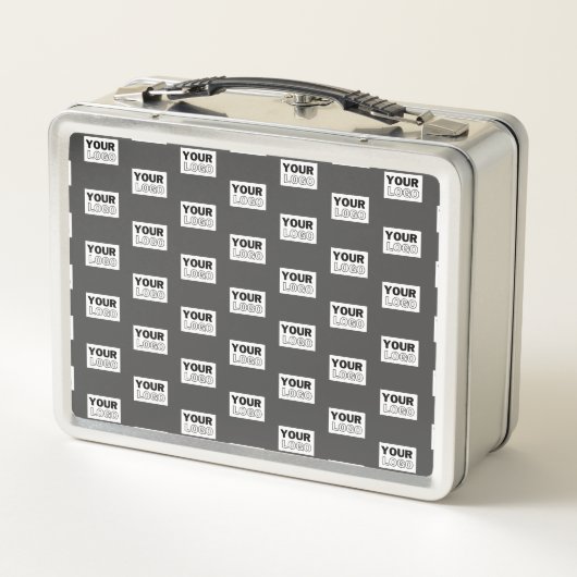 Ihr Image-Design oder Ihr Business-Logo | Grau Metall Brotdose (Rückseite)