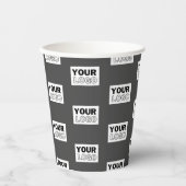 Ihr Image-Design oder Ihr Business-Logo | Grau Pappbecher (Vorderseite)
