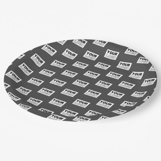 Ihr Image-Design oder Ihr Business-Logo | Grau Pappteller (Schrägansicht)