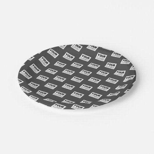 Ihr Image-Design oder Ihr Business-Logo | Grau Pappteller (Schrägansicht)