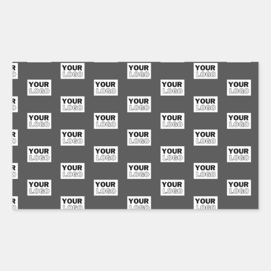 Ihr Image-Design oder Ihr Business-Logo | Grau Rechteckiger Aufkleber (Vorderseite)