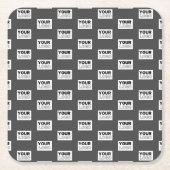 Ihr Image-Design oder Ihr Business-Logo | Grau Rechteckiger Pappuntersetzer (Vorderseite)