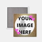 Ihr Image Gold Glittery Herz Magnet (Vorderseite/Rückseite)