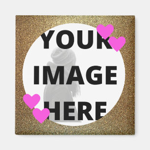 Ihr Image Gold Glittery Herz Magnet