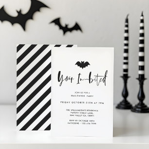 Ihr in Bited Black Bat Minimal Halloween-Party Einladung