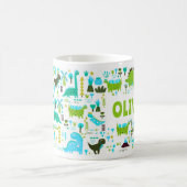 Ihr Individuelle Name Kinder Niedliche blaue Dinos Kaffeetasse (Mittel)