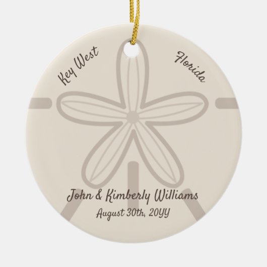 Ihr individueller Strand Sand Dollar Keramikornament (Vorne)